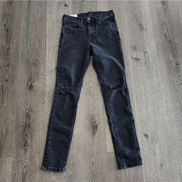 H&M Black Skinny Fit Distressed Jeans 29×32 - Picture 1 of 7